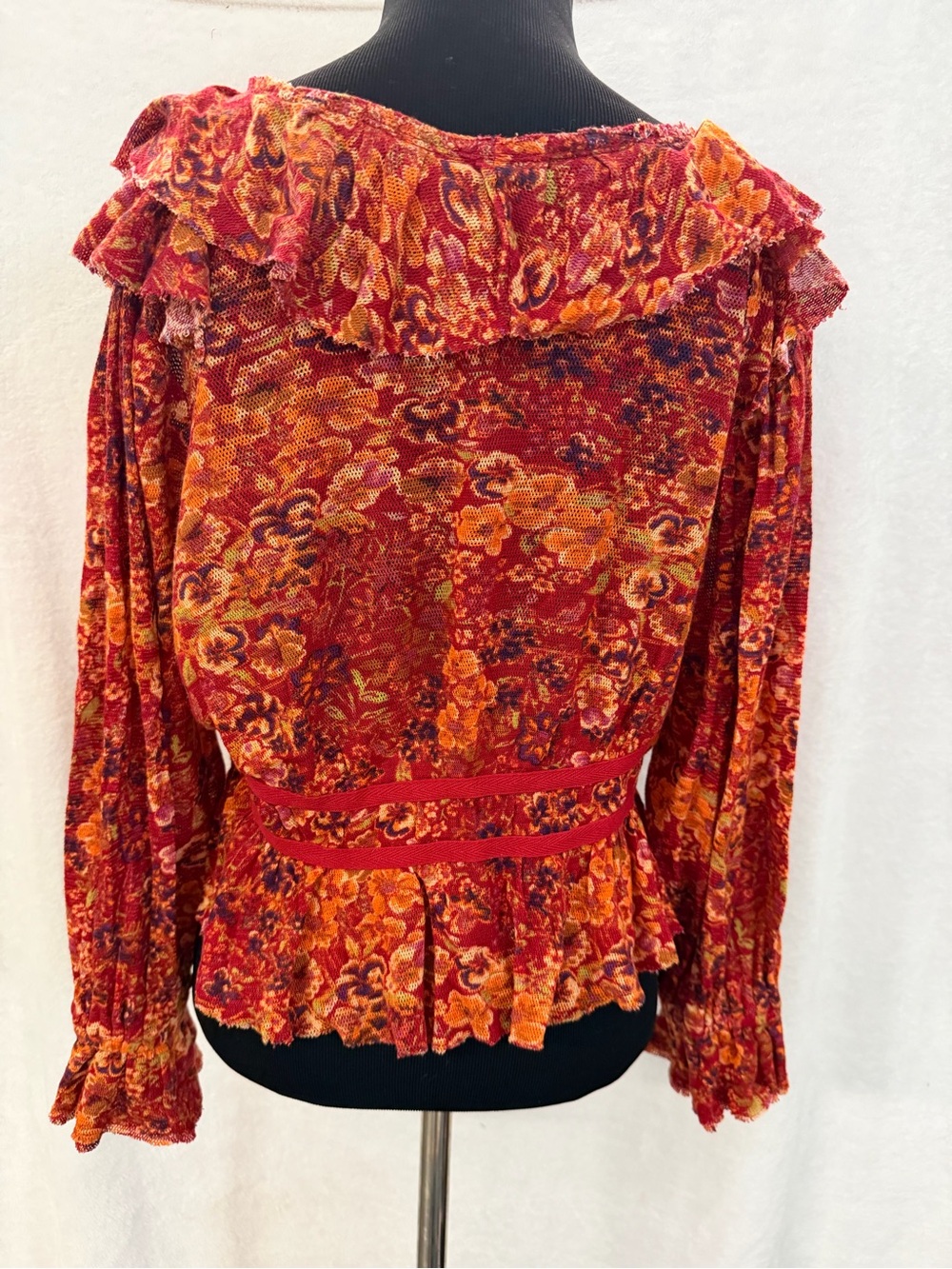 Free People Rudi Ruffle Top sz m - Picture 3 of 8